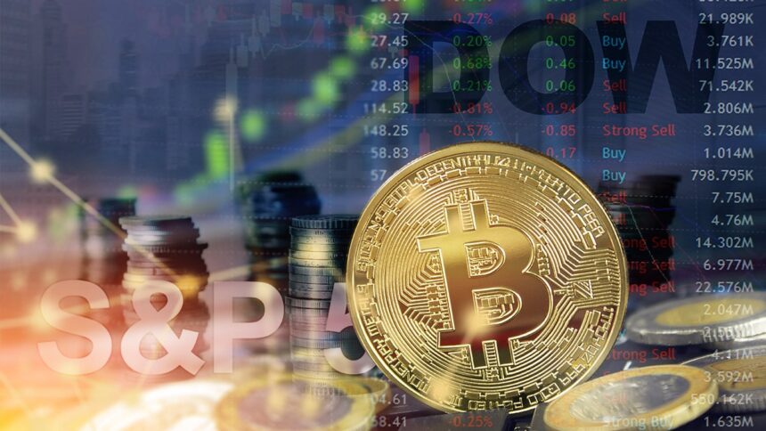 The correlation between Bitcoin and the actions shows signs of breakup