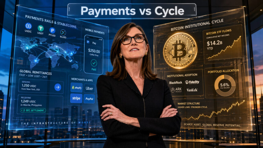 Cathie Wood's Bitcoin bull admits that stablecoins have won in real-world payments battles